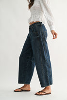 Bella Wide Leg Dark Wash Denim Jeans-Jeans-UrbanCulture-Boutique, A North Port, Florida Women's Fashion Boutique