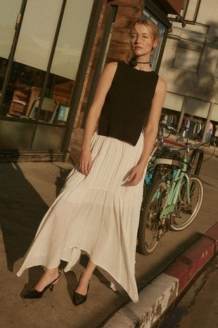 Frankie Ruche Woven Maxi Skirt-Skirts-UrbanCulture-Boutique, A North Port, Florida Women's Fashion Boutique