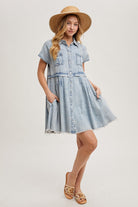 Peony Mini Denim Dress-Dresses-UrbanCulture-Boutique, A North Port, Florida Women's Fashion Boutique