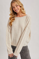 Layanna Heathered Sweater-Sweaters-UrbanCulture-Boutique, A North Port, Florida Women's Fashion Boutique