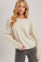 Layanna Heathered Sweater-Sweaters-UrbanCulture-Boutique, A North Port, Florida Women's Fashion Boutique