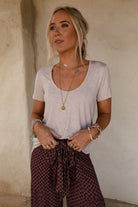 Scoop Neck Bralette Tee - Heather Oatmeal-UrbanCulture-Boutique, A North Port, Florida Women's Fashion Boutique