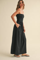 Caitlin Strapless Linen Dress-Dresses-UrbanCulture-Boutique, A North Port, Florida Women's Fashion Boutique