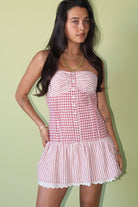 Oaklynn Gingham Mini Dress-Dresses-UrbanCulture-Boutique, A North Port, Florida Women's Fashion Boutique