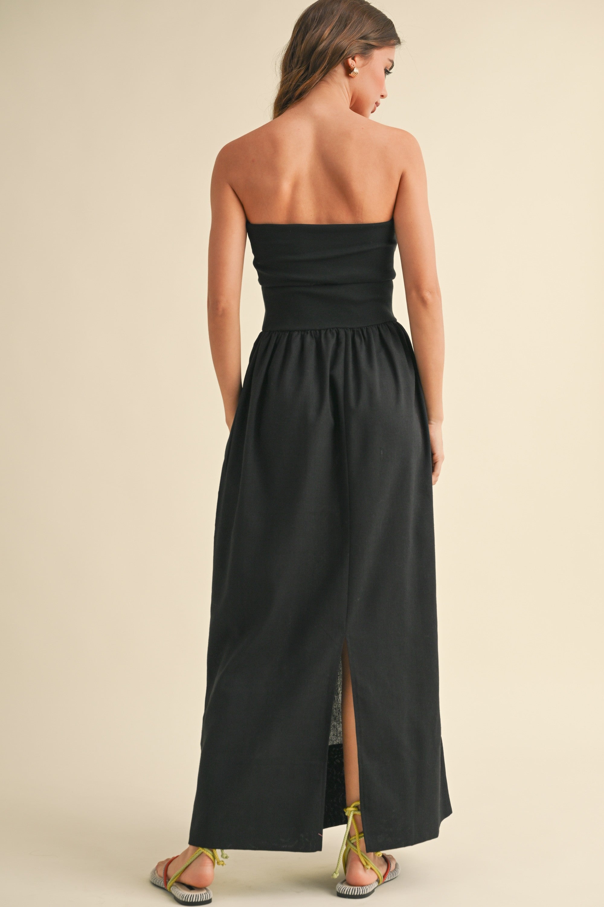 Caitlin Strapless Linen Dress-Dresses-UrbanCulture-Boutique, A North Port, Florida Women's Fashion Boutique