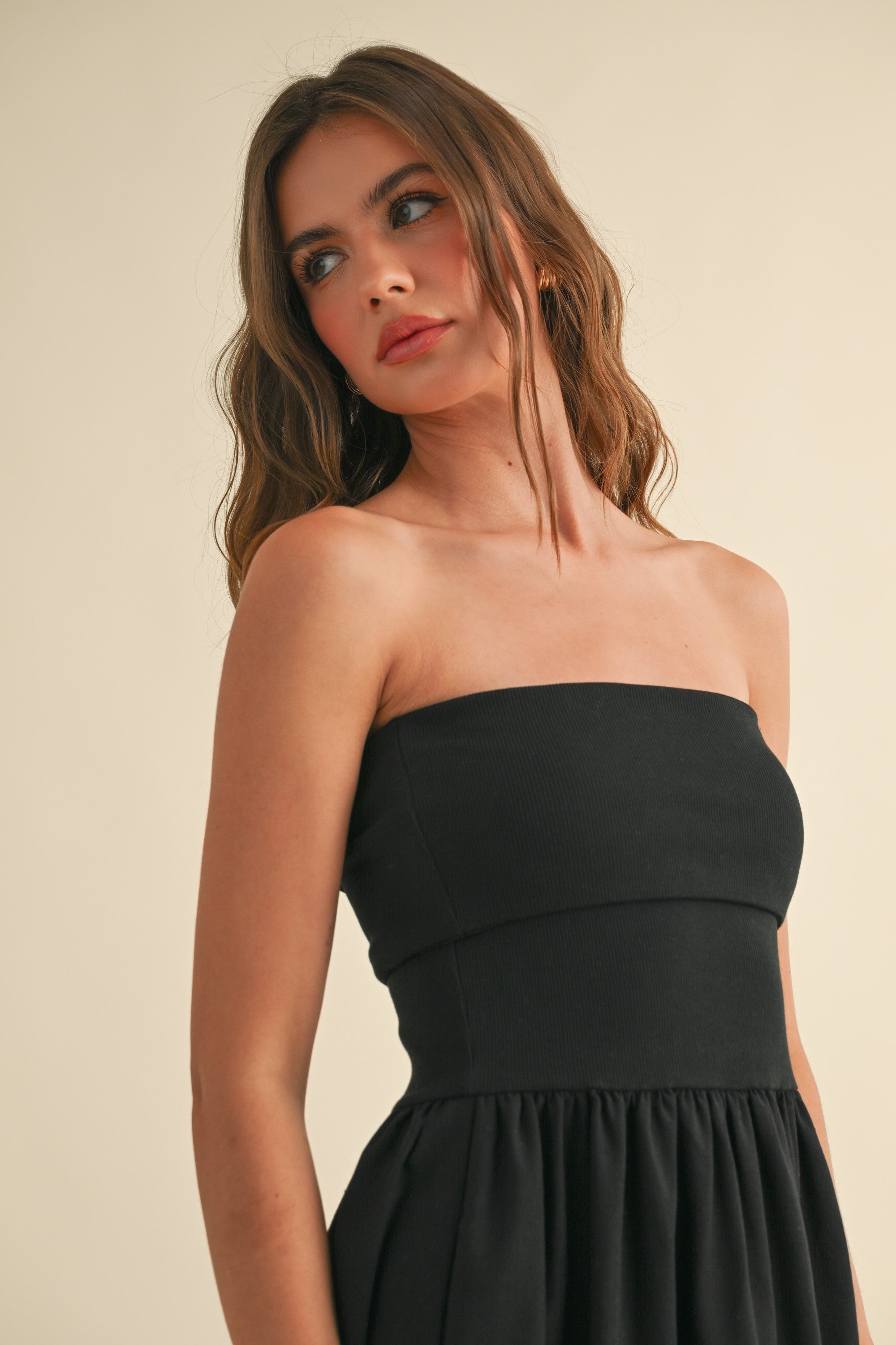Caitlin Strapless Linen Dress-Dresses-UrbanCulture-Boutique, A North Port, Florida Women's Fashion Boutique