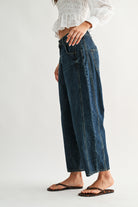 Bella Wide Leg Dark Wash Denim Jeans-Jeans-UrbanCulture-Boutique, A North Port, Florida Women's Fashion Boutique