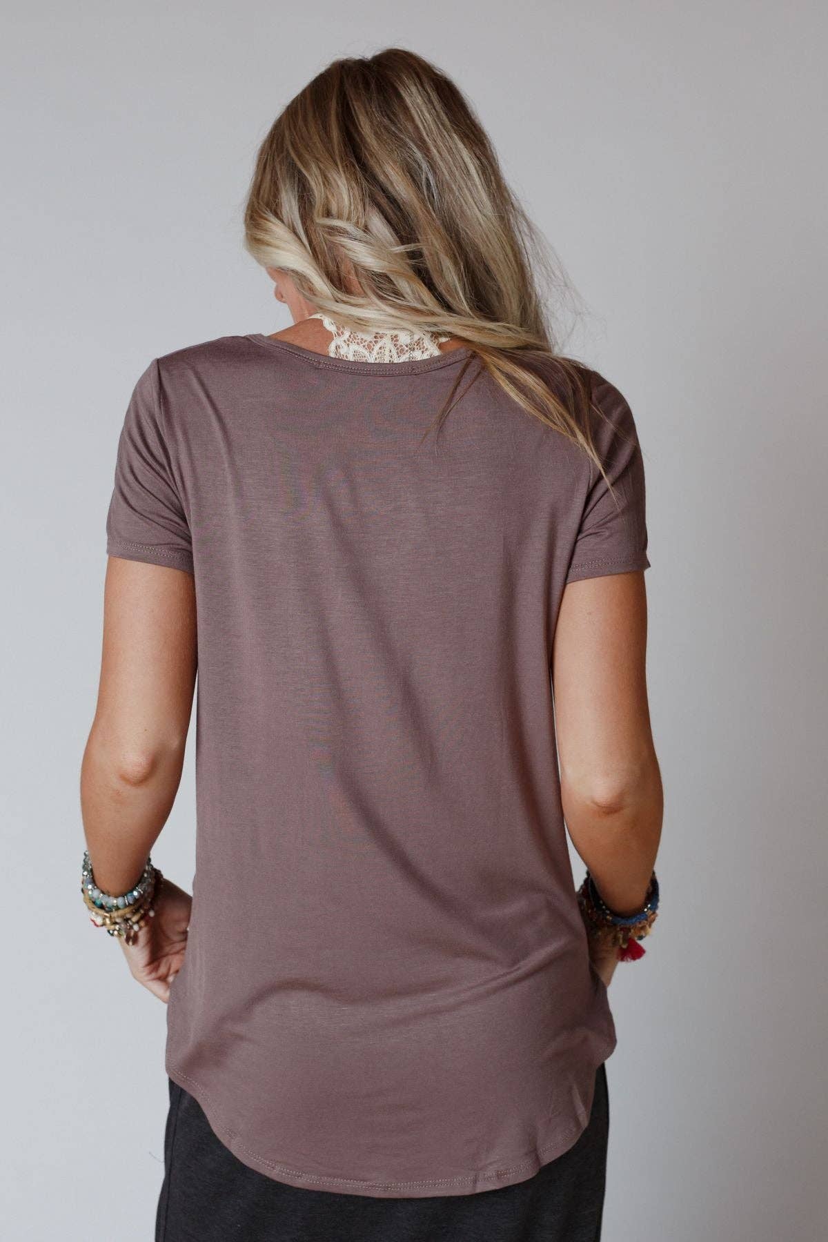 Scoop Neck Bralette Tee - Mocha-UrbanCulture-Boutique, A North Port, Florida Women's Fashion Boutique