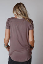 Scoop Neck Bralette Tee - Mocha-UrbanCulture-Boutique, A North Port, Florida Women's Fashion Boutique