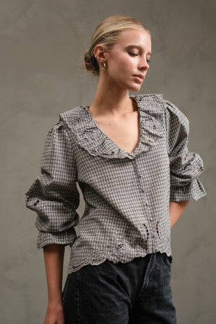 Dani Embroidered Blouse-Blouse-UrbanCulture-Boutique, A North Port, Florida Women's Fashion Boutique