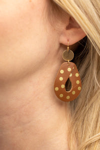 Twisted Dot Leather earrings-earrings-UrbanCulture-Boutique, A North Port, Florida Women's Fashion Boutique