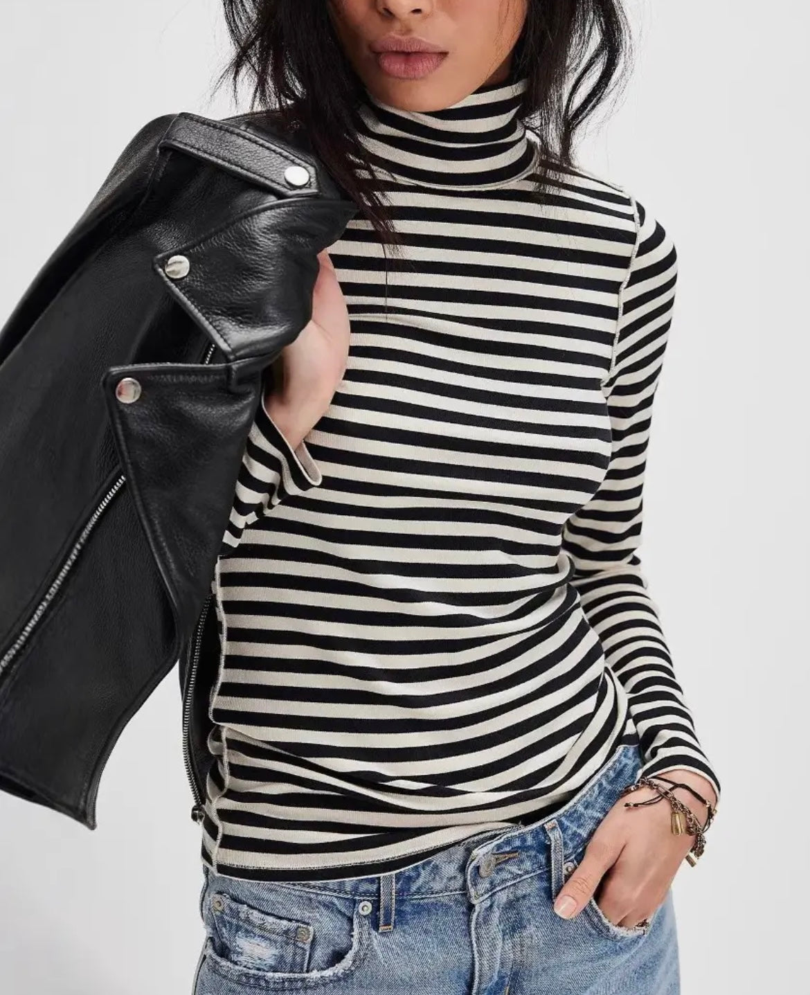 Mila Striped Turtleneck-Turtleneck-UrbanCulture-Boutique, A North Port, Florida Women's Fashion Boutique