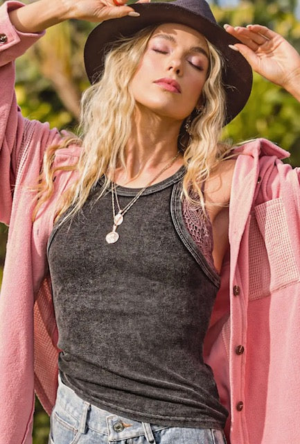 Jenny Mineral Washed Tank Top-Tank Tops-UrbanCulture-Boutique, A North Port, Florida Women's Fashion Boutique