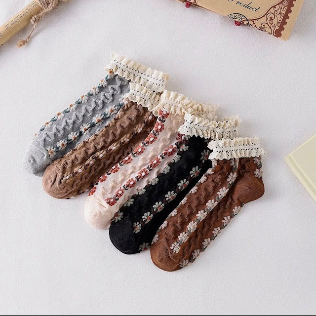 Summer Floral Lace Socks-Socks-UrbanCulture-Boutique, A North Port, Florida Women's Fashion Boutique