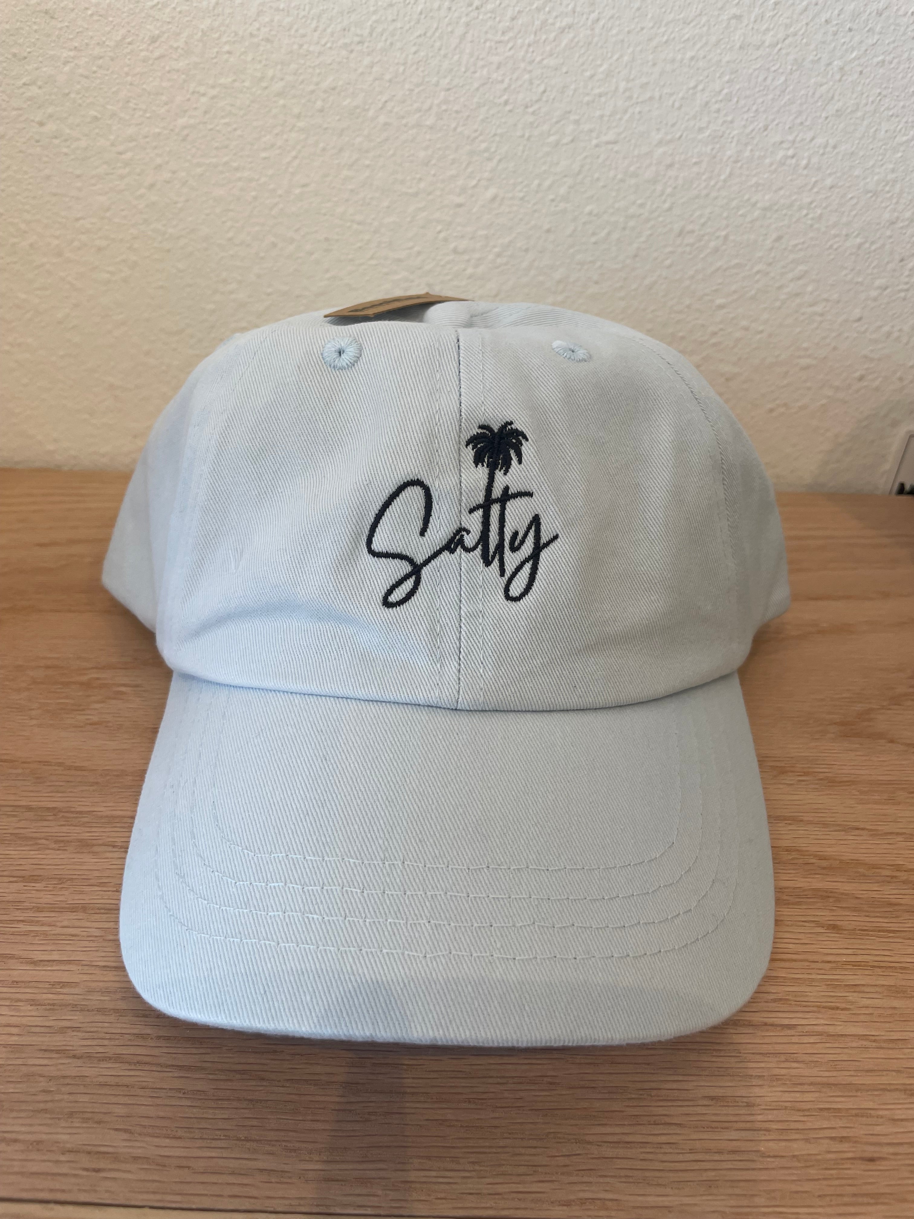 Salty Embroidered Baseball Hat-Hats-UrbanCulture-Boutique, A North Port, Florida Women's Fashion Boutique