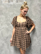 Deanna Plaid Mini Dress-Dresses-UrbanCulture-Boutique, A North Port, Florida Women's Fashion Boutique
