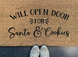Santa & Cookies Door Mat-Door Mats-UrbanCulture-Boutique, A North Port, Florida Women's Fashion Boutique