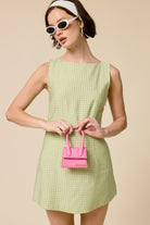 Carolyn Gingham Mini Dress-Dresses-UrbanCulture-Boutique, A North Port, Florida Women's Fashion Boutique