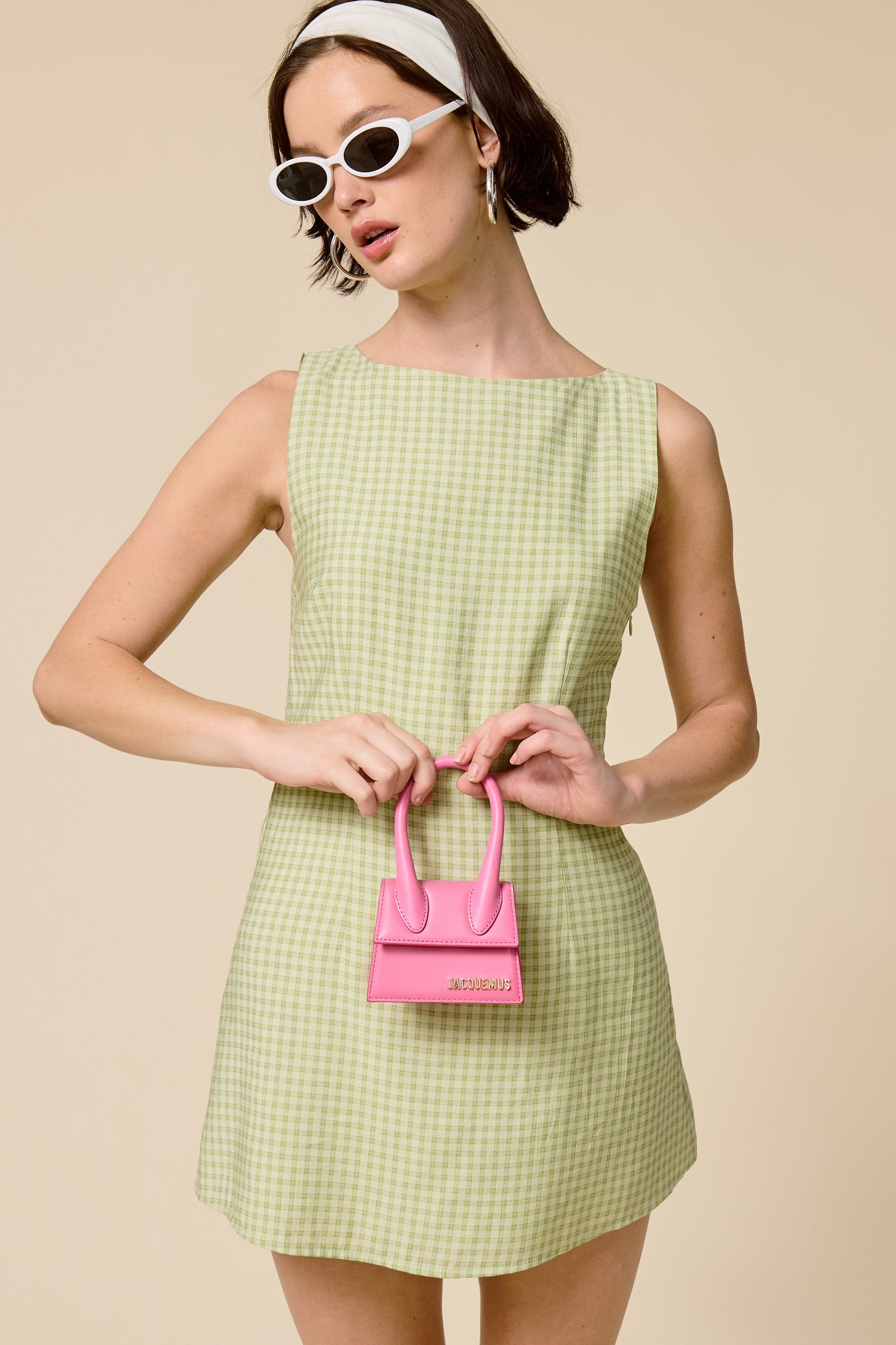 Carolyn Gingham Mini Dress-Dresses-UrbanCulture-Boutique, A North Port, Florida Women's Fashion Boutique