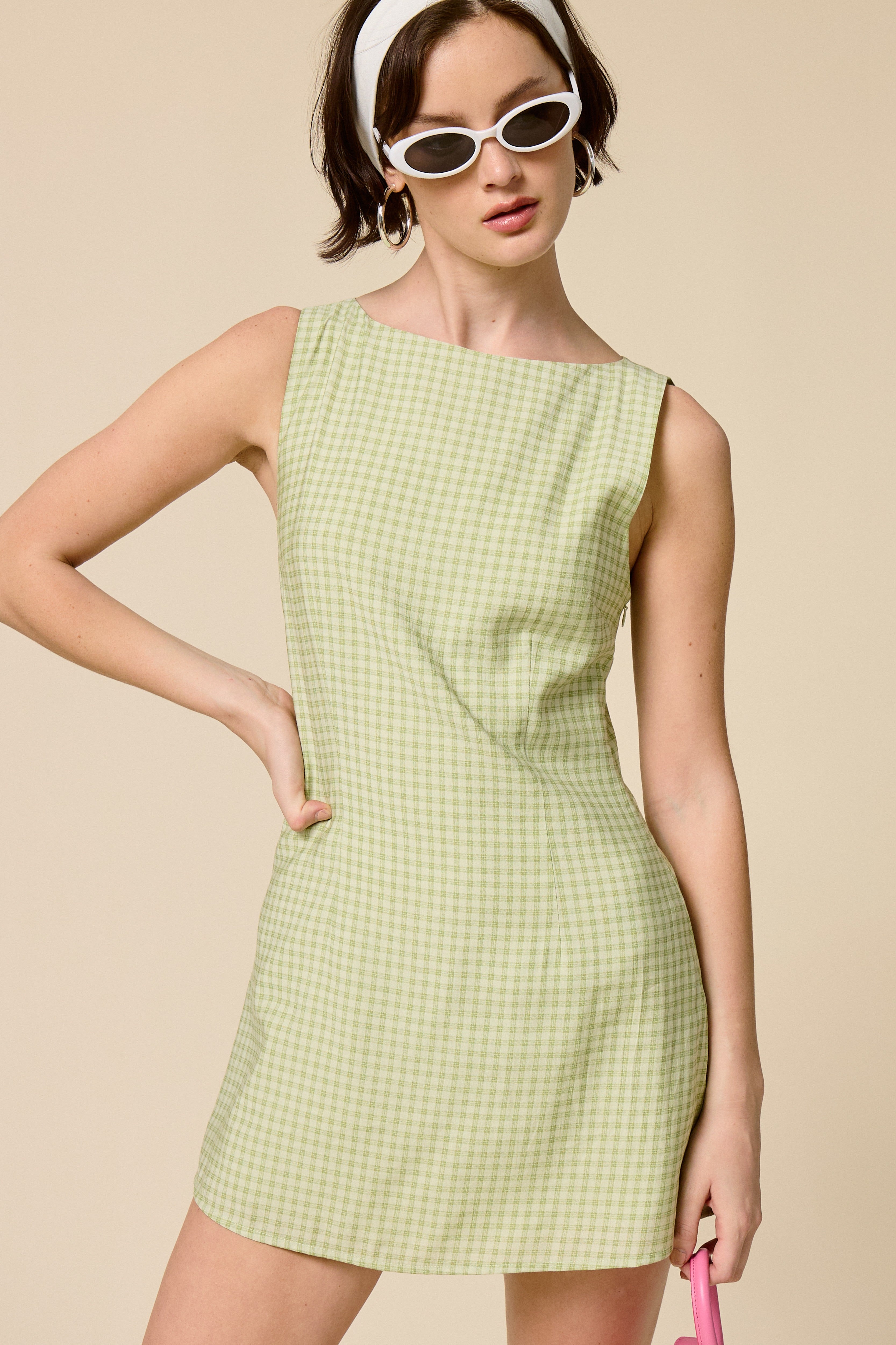 Carolyn Gingham Mini Dress-Dresses-UrbanCulture-Boutique, A North Port, Florida Women's Fashion Boutique