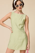 Carolyn Gingham Mini Dress-Dresses-UrbanCulture-Boutique, A North Port, Florida Women's Fashion Boutique