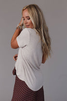 Scoop Neck Bralette Tee - Heather Oatmeal-UrbanCulture-Boutique, A North Port, Florida Women's Fashion Boutique