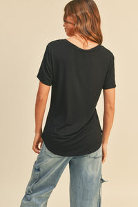 Vicki Bamboo V-Neck T-Shirt-Short Sleeves-UrbanCulture-Boutique, A North Port, Florida Women's Fashion Boutique