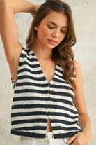 Ilaria Striped Vest-sleeveless top-UrbanCulture-Boutique, A North Port, Florida Women's Fashion Boutique