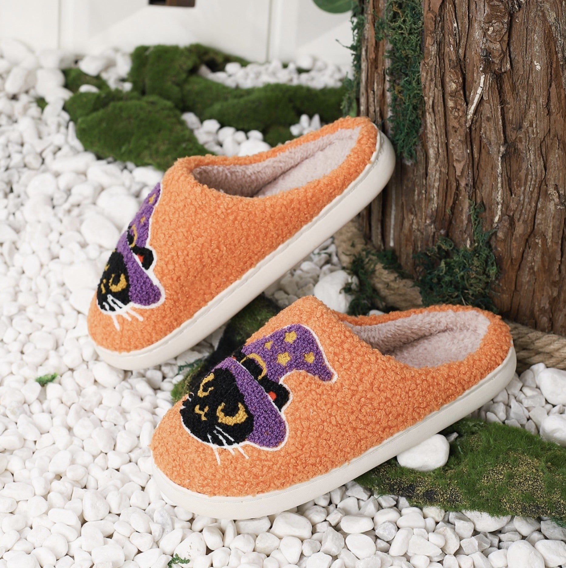 Black Cat Slippers-Slippers-UrbanCulture-Boutique, A North Port, Florida Women's Fashion Boutique