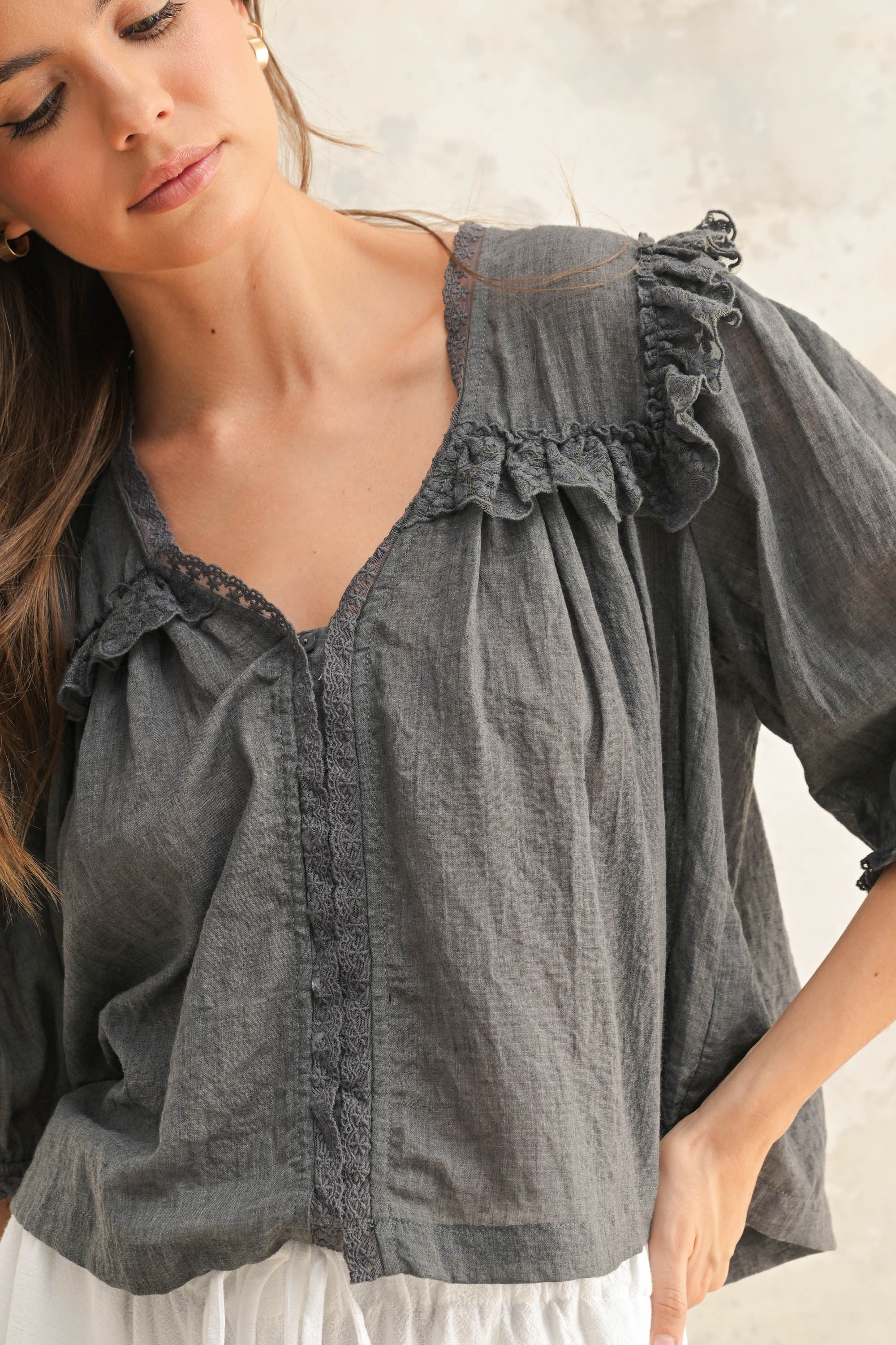 Clover Blouse-Blouse-UrbanCulture-Boutique, A North Port, Florida Women's Fashion Boutique