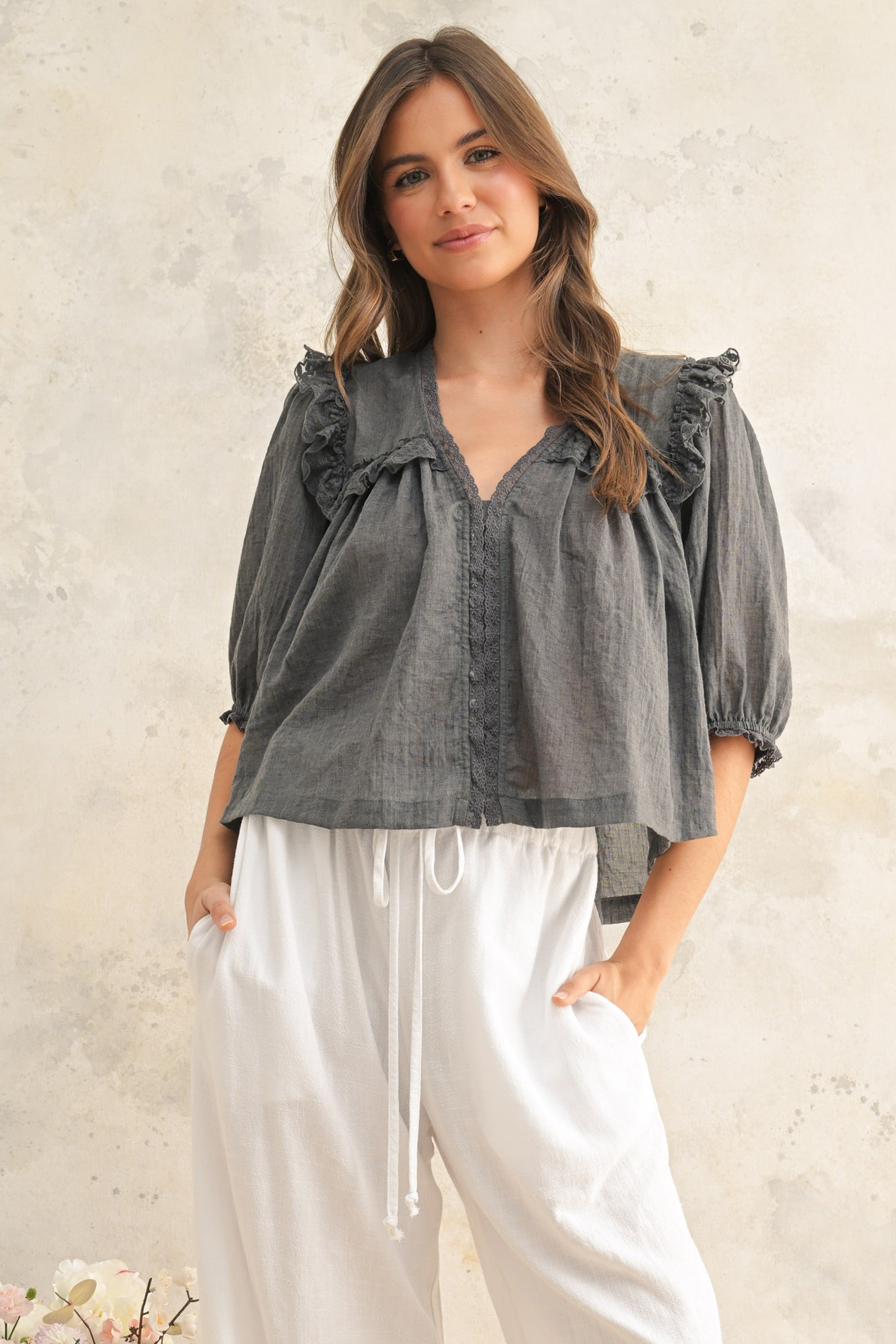 Clover Blouse-Blouse-UrbanCulture-Boutique, A North Port, Florida Women's Fashion Boutique