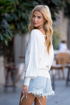 Calista Open Back Pullover-Long Sleeves-UrbanCulture-Boutique, A North Port, Florida Women's Fashion Boutique