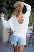 Calista Open Back Pullover-Long Sleeves-UrbanCulture-Boutique, A North Port, Florida Women's Fashion Boutique
