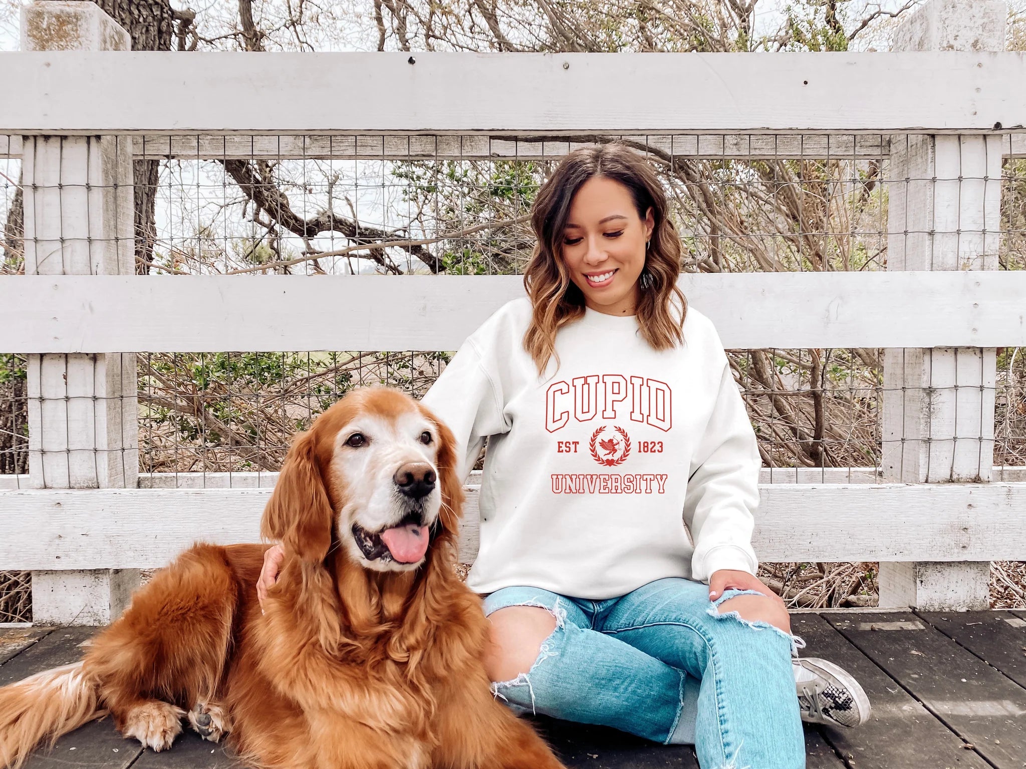 Cupid University Valentine Sweater-Graphic Sweatshirt-UrbanCulture-Boutique, A North Port, Florida Women's Fashion Boutique