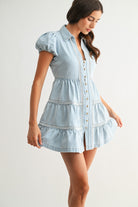 Fable Denim Mini Dress-Dresses-UrbanCulture-Boutique, A North Port, Florida Women's Fashion Boutique