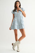 Fable Denim Mini Dress-Dresses-UrbanCulture-Boutique, A North Port, Florida Women's Fashion Boutique