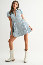 Fable Denim Mini Dress-Dresses-UrbanCulture-Boutique, A North Port, Florida Women's Fashion Boutique