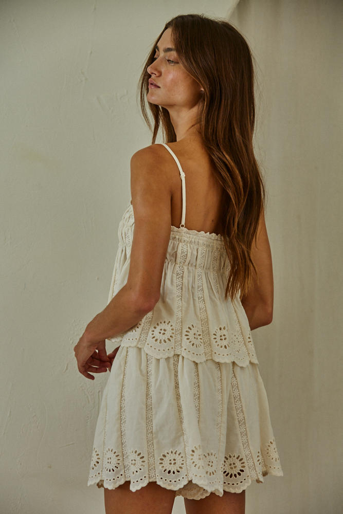 Ansley Eyelet Top-Tank Tops-UrbanCulture-Boutique, A North Port, Florida Women's Fashion Boutique