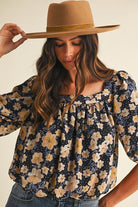 The Kit Floral Top-Blouse-UrbanCulture-Boutique, A North Port, Florida Women's Fashion Boutique
