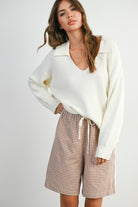 Nevaeh Long Sleeve Top-Sweaters-UrbanCulture-Boutique, A North Port, Florida Women's Fashion Boutique