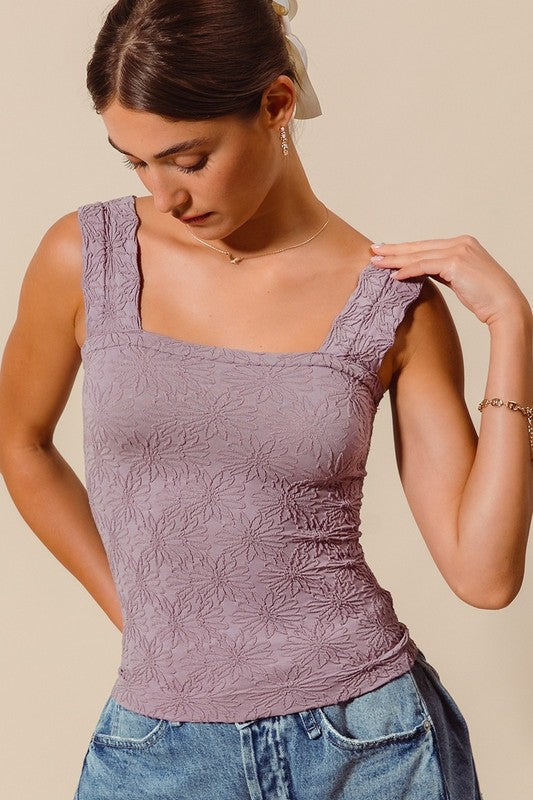 Maya Jacquard Seamless Tank Top-Tank Tops-UrbanCulture-Boutique, A North Port, Florida Women's Fashion Boutique