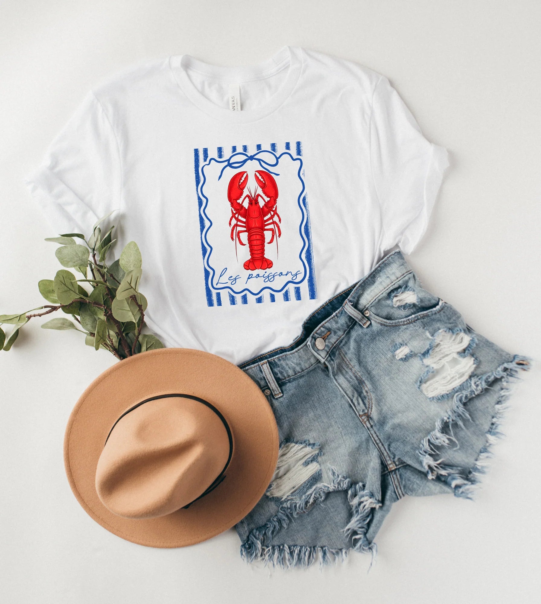 Les Poissons Coastal Lobster Graphic Tee-Graphic Tee-UrbanCulture-Boutique, A North Port, Florida Women's Fashion Boutique