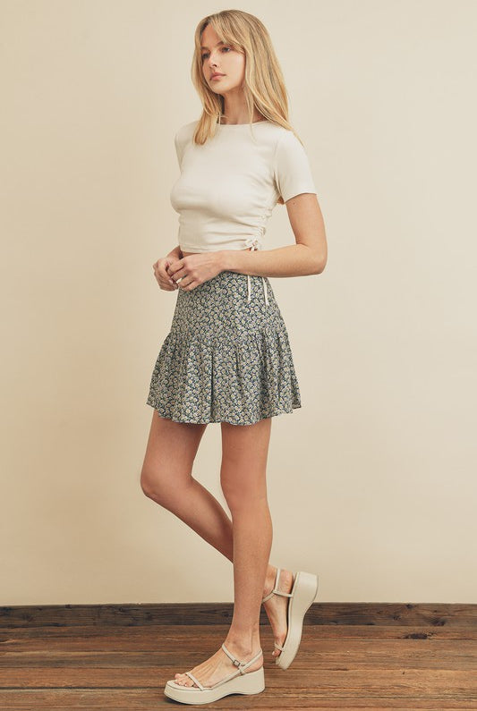 Stevie mood indigo flared miniskirt-Skirts-UrbanCulture-Boutique, A North Port, Florida Women's Fashion Boutique