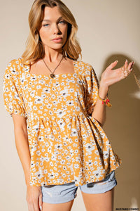Daisy Field Babydoll Top-Short Sleeve-UrbanCulture-Boutique, A North Port, Florida Women's Fashion Boutique
