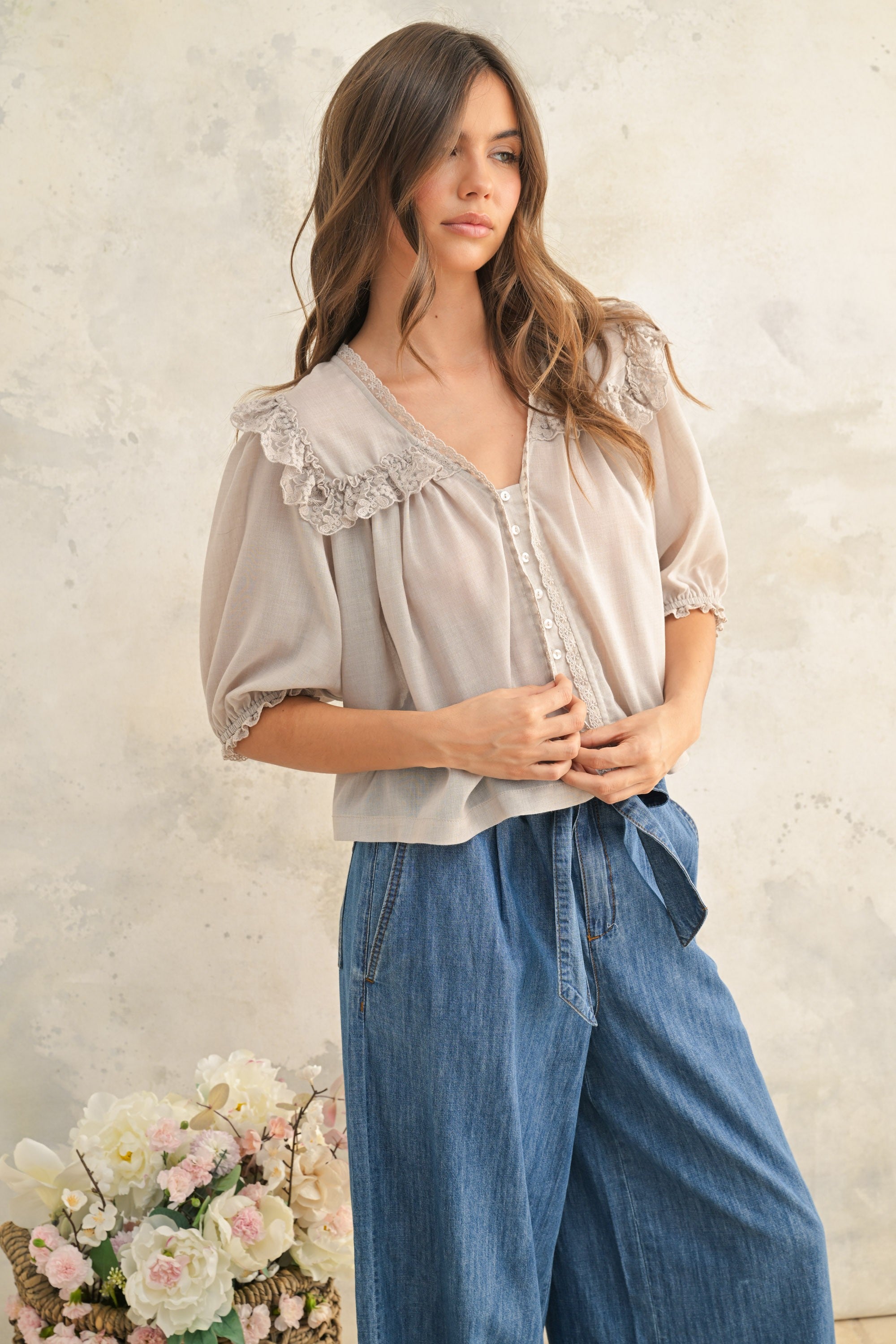 Clover Blouse-Blouse-UrbanCulture-Boutique, A North Port, Florida Women's Fashion Boutique