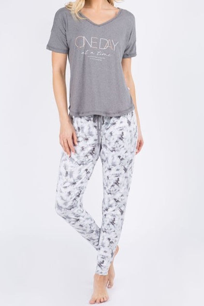 "One Day At A Time" Super Soft Pajama Pant Set-Pajamas-UrbanCulture-Boutique, A North Port, Florida Women's Fashion Boutique