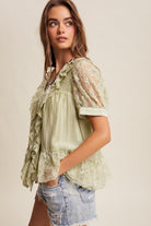 Eilish Blouse-Short Sleeves-UrbanCulture-Boutique, A North Port, Florida Women's Fashion Boutique