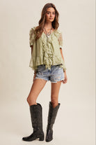 Eilish Blouse-Short Sleeves-UrbanCulture-Boutique, A North Port, Florida Women's Fashion Boutique