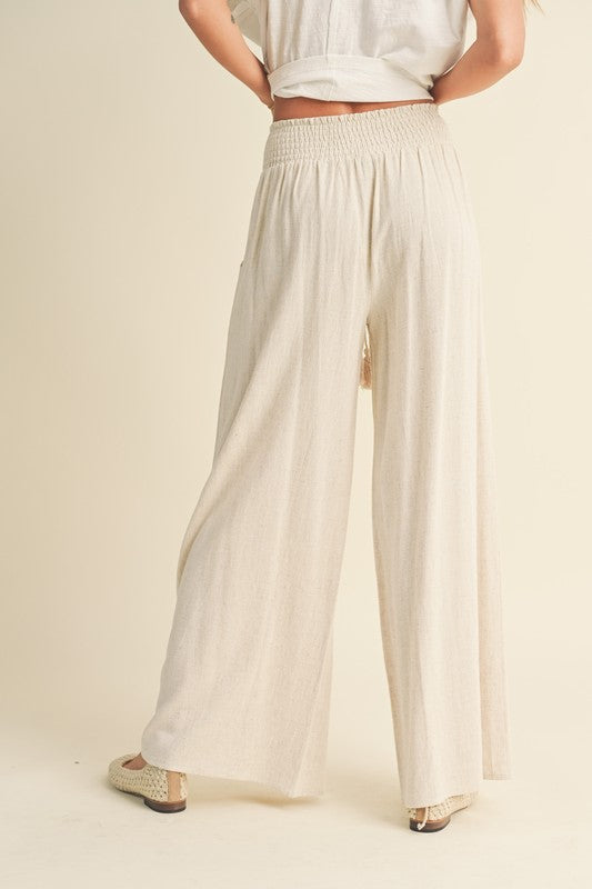 gather satin pants – louren store