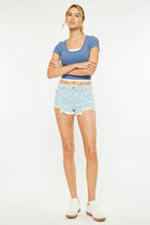 Gianna Polka Dot Frayed Denim Shorts-shorts-UrbanCulture-Boutique, A North Port, Florida Women's Fashion Boutique